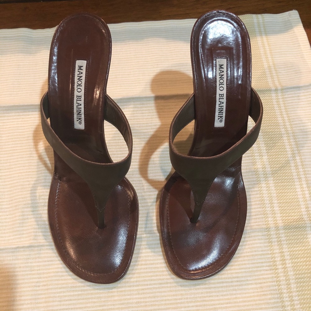 Manolo Blahnik Brown Sandals Size 39 1/2